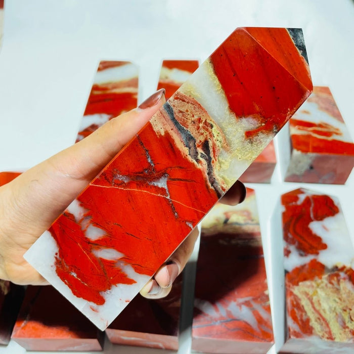 10 Pieces Red Jasper Fat Tower Points -Wholesale Crystals