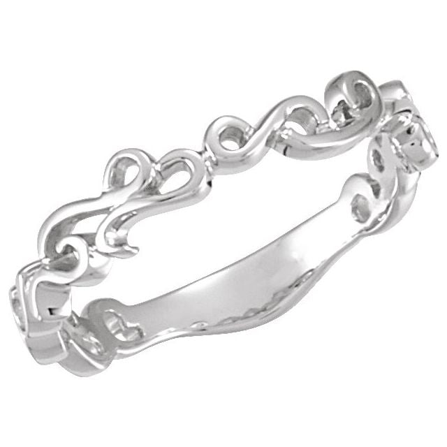14K Yellow 4 mm Scroll Design Band