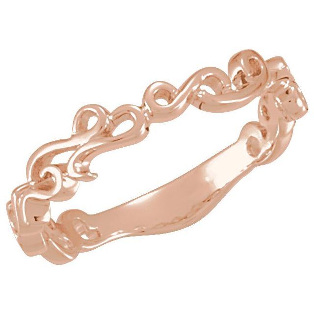 14K Yellow 4 mm Scroll Design Band