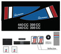 1973 Harley Davidson Decal Set Black Hood & Tunnel Decals