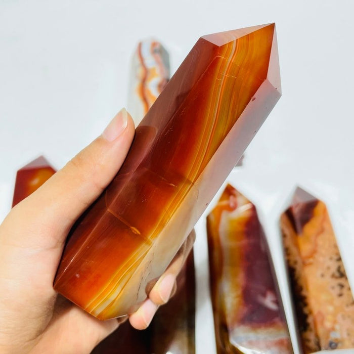 8 Pieces Fat Large Carnelian Points -Wholesale Crystals