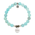 Aqua Fire Agate Gemstone Bracelet with Endless Love Godmother Sterling Silver Charm