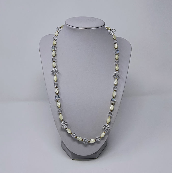 Aurora Borealis Crystal and Shell Necklace