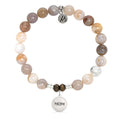 Australian Agate Gemstone Bracelet with Endless Love Mom Sterling Silver Charm