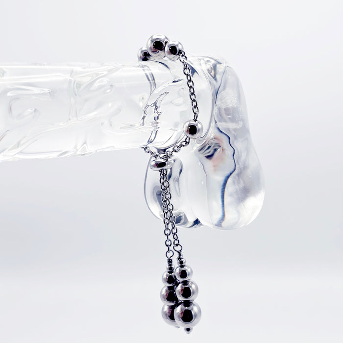 Beaded Penis Noose , Stainless Steel. Stimulating Weighted Penis Chain Noose Bracelet.