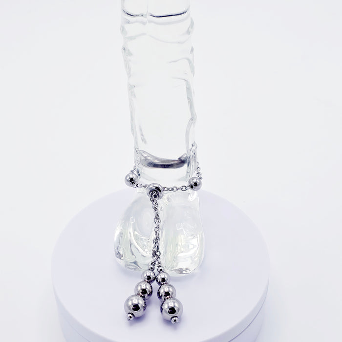 Beaded Penis Noose , Stainless Steel. Stimulating Weighted Penis Chain Noose Bracelet.