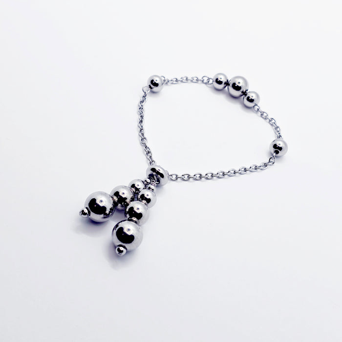 Beaded Penis Noose , Stainless Steel. Stimulating Weighted Penis Chain Noose Bracelet.