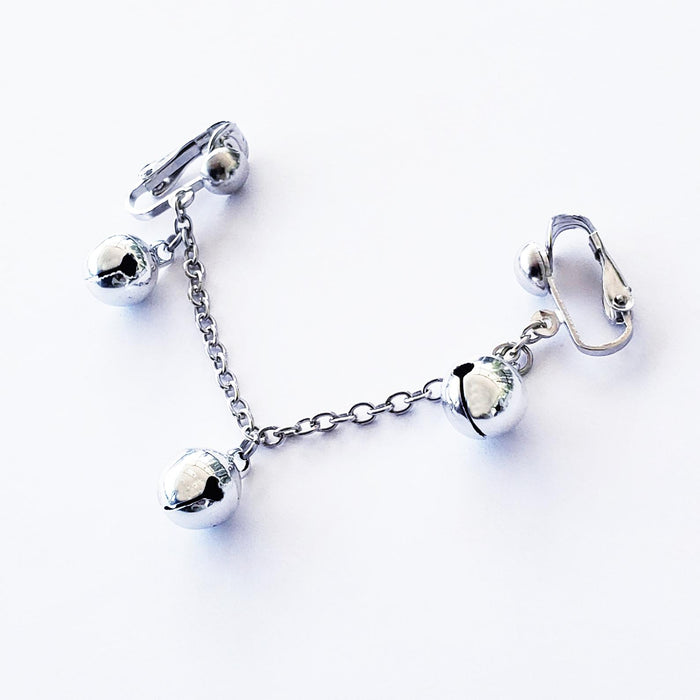 Bell Labia Clip Chain Dangle, Non Piercing Vagina Lip Clips