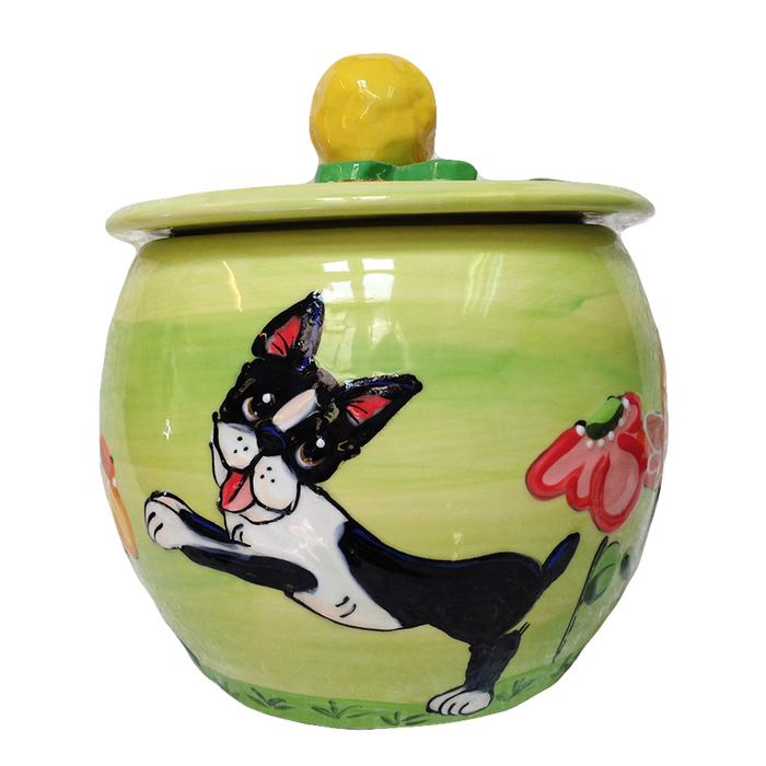 Boston Terrier Round Treat Jar