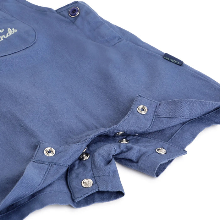Boys Blue Cotton Dungarees