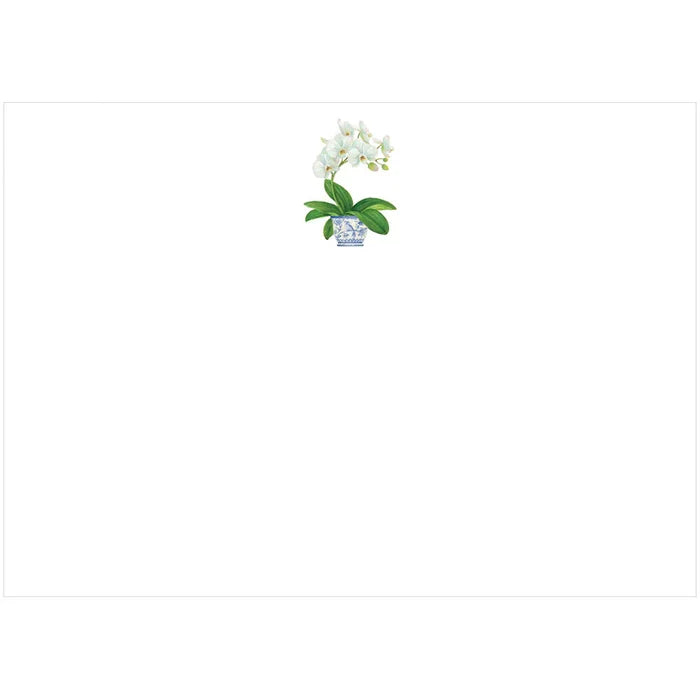Caspari White Orchid Correspondence Cards - Mildred Hoit