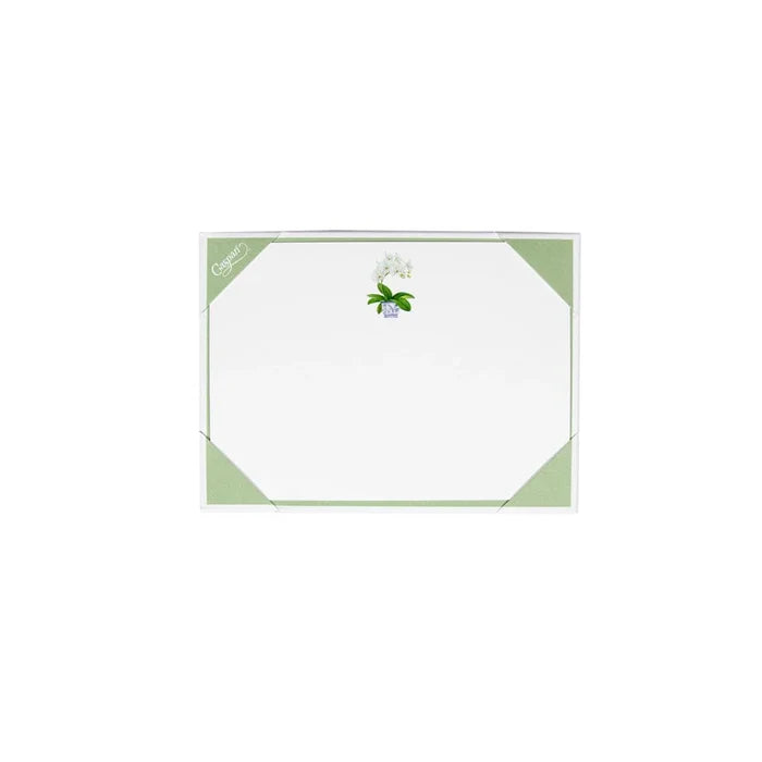 Caspari White Orchid Correspondence Cards - Mildred Hoit