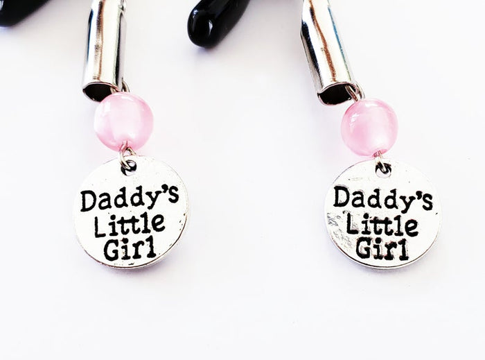 "DDLG" Nipple Clamps or Nipple Noose Dangles with Choice of Colored Bead
