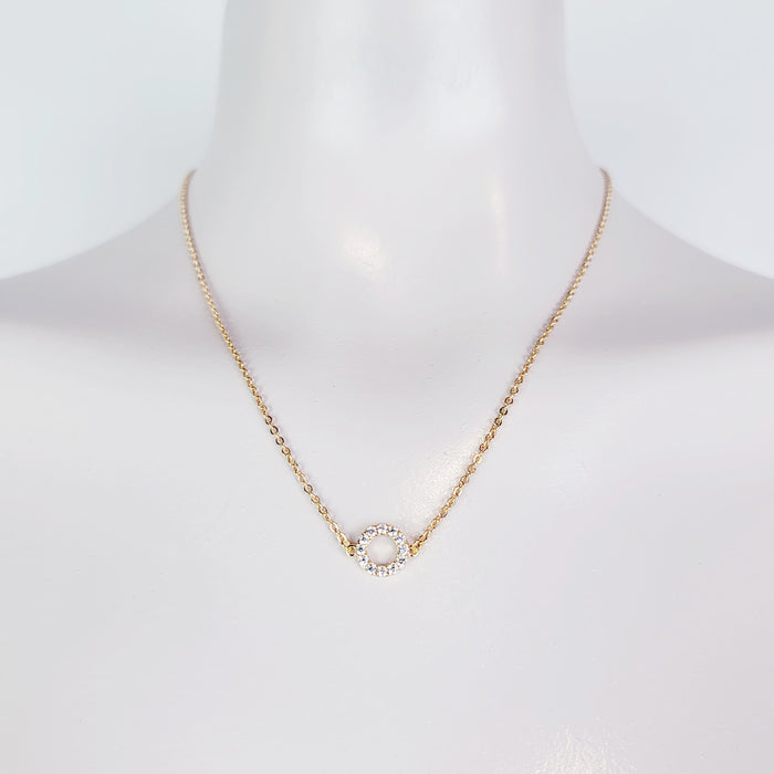 Discreet Day Collar for BDSM Submissive. 18K Gold Sparkling Circle of O.