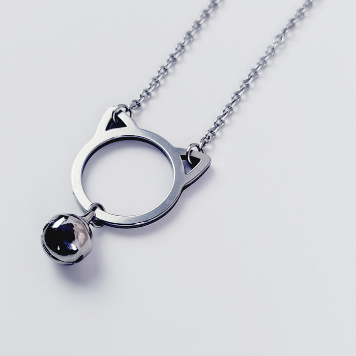 Discreet Day Collar. Stainless Steel Kitten with Bell. BDSM