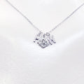Discreet Hotwife Necklace, Platinum and CZ H W and Rose Pendants. Elegant Gift for Hotwife.