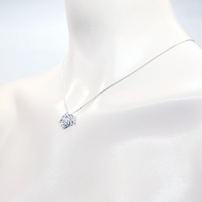 Discreet Hotwife Necklace, Platinum and CZ H W and Rose Pendants. Elegant Gift for Hotwife.