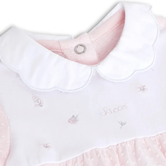 Girls Pink Nappy Opening Babysuit