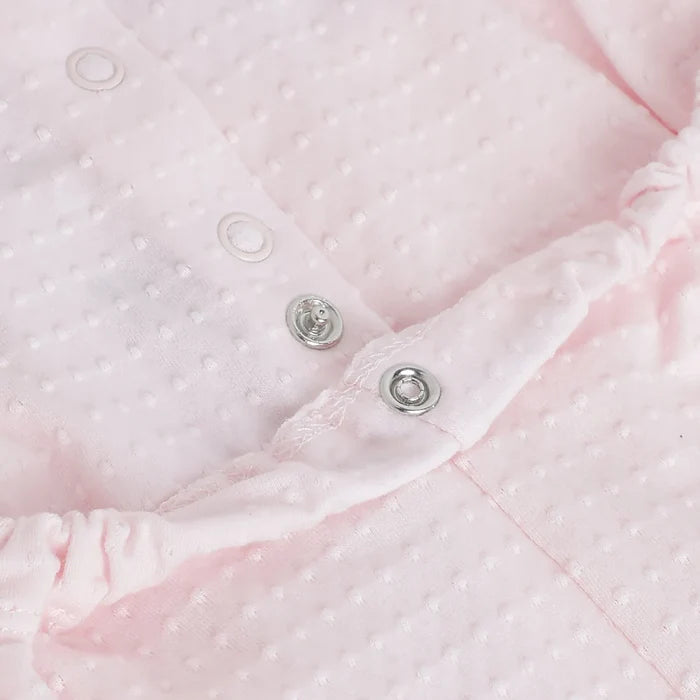 Girls Pink Nappy Opening Babysuit