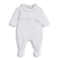 Girls White Printed Leg Opening Babysuit