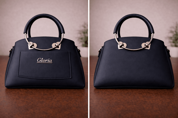 Gloria Heart-Accent Blue Top-Handle Handbag - Nishat Creative Store