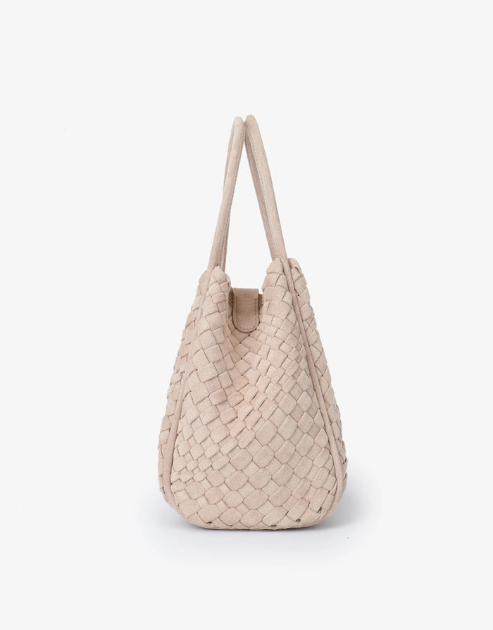 Hollace Mini Woven Tote in Faux Foundation Suede - Mildred Hoit
