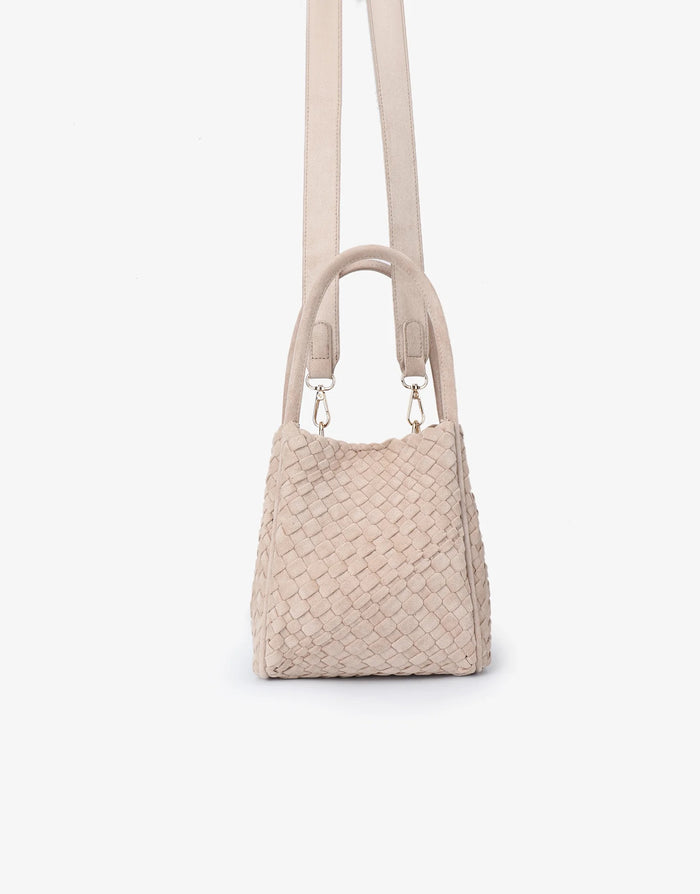 Hollace Mini Woven Tote in Faux Foundation Suede - Mildred Hoit