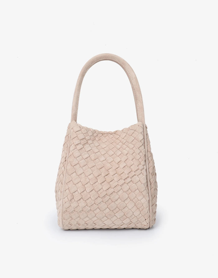 Hollace Mini Woven Tote in Faux Foundation Suede - Mildred Hoit