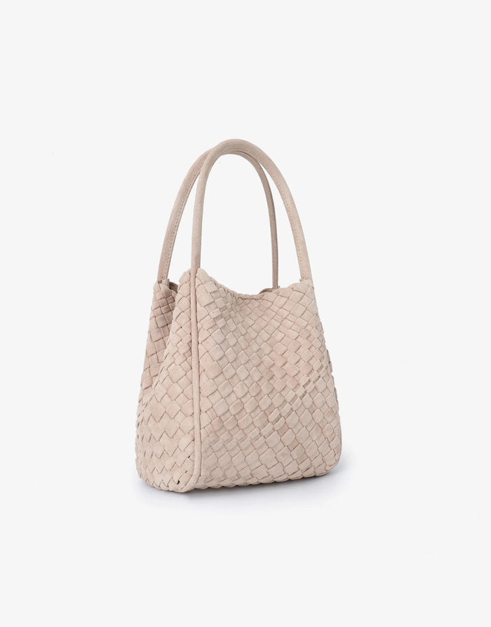 Hollace Mini Woven Tote in Faux Foundation Suede - Mildred Hoit