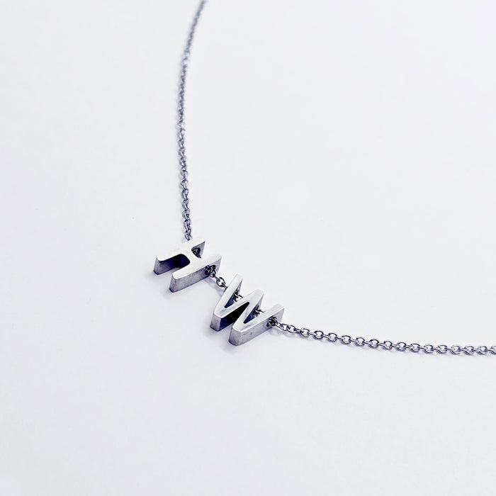 Hotwife Necklace, Dainty and Discreet Stainless Steel H & W Choker. Swingers Jewelry.