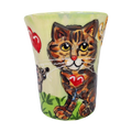 image of whimsical kitten on ceramic coffee mug by Debby Carman