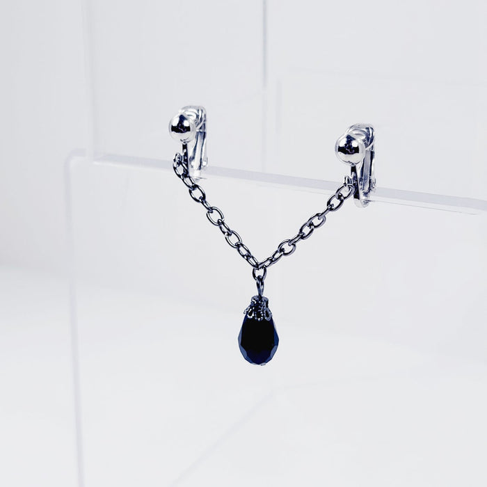Labia Chain Dangle with Black Crystal