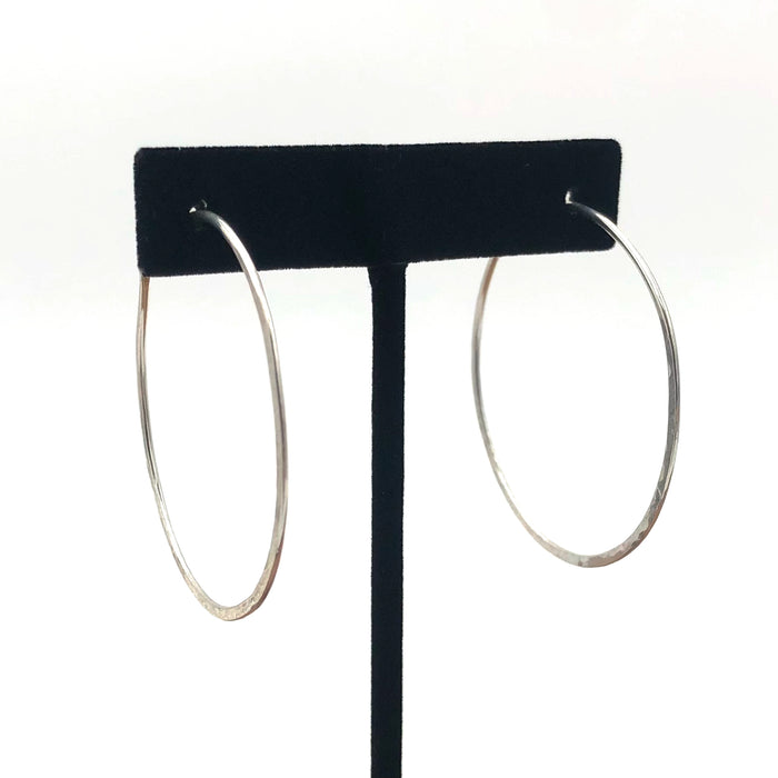 Marysa Sacerdote - Earrings - Hammered Hoops - XL (Sterling Silver)
