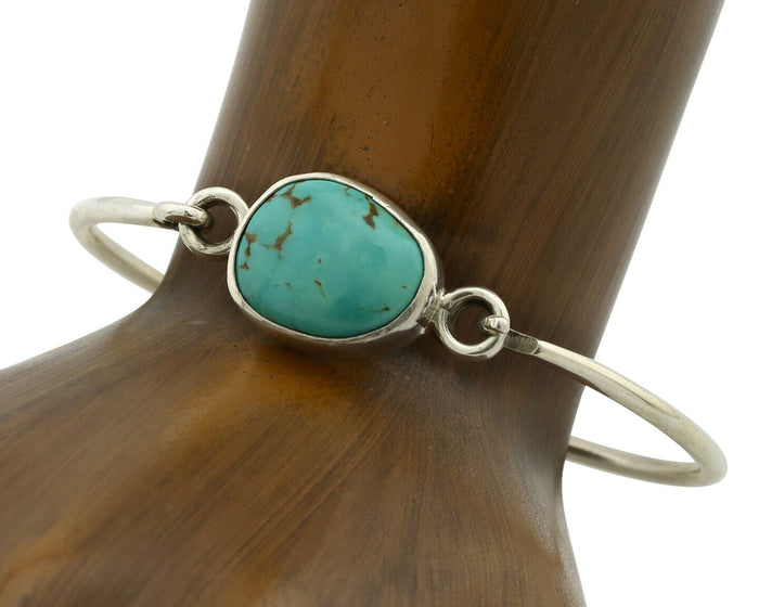 Navajo Bracelet .925 Silver Blue Arizona Turquoise Native American Artist C.90's