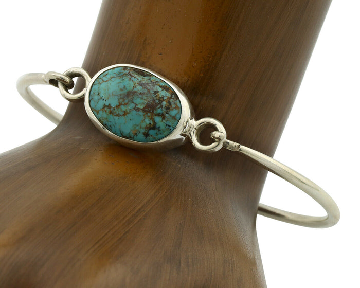 Navajo Bracelet .925 Silver Blue Arizona Turquoise Native American Artist C.90's