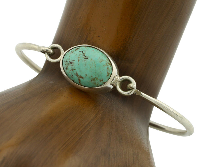Navajo Bracelet .925 Silver Blue Arizona Turquoise Native American Artist C.90's