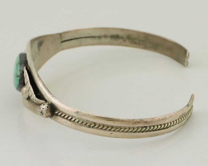Navajo Bracelet 925 Silver Kingman Turquoise Native American Artist C.80's