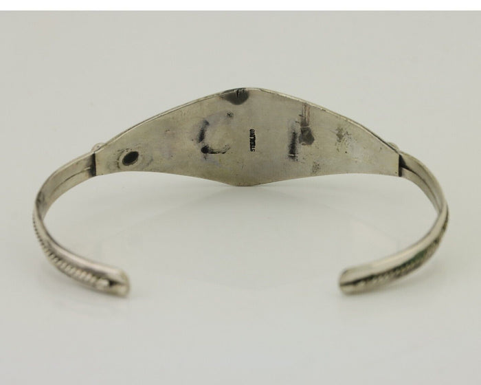Navajo Bracelet 925 Silver Kingman Turquoise Native American Artist C.80's
