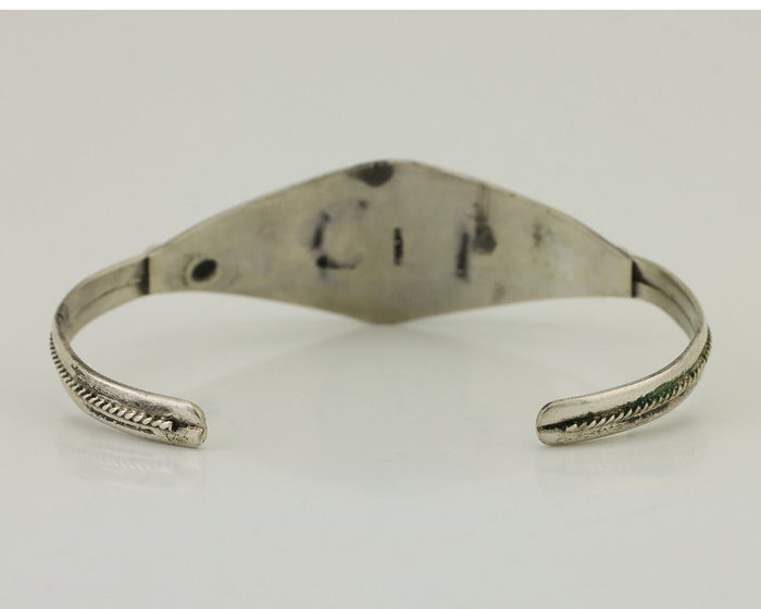 Navajo Bracelet 925 Silver Kingman Turquoise Native American Artist C.80's