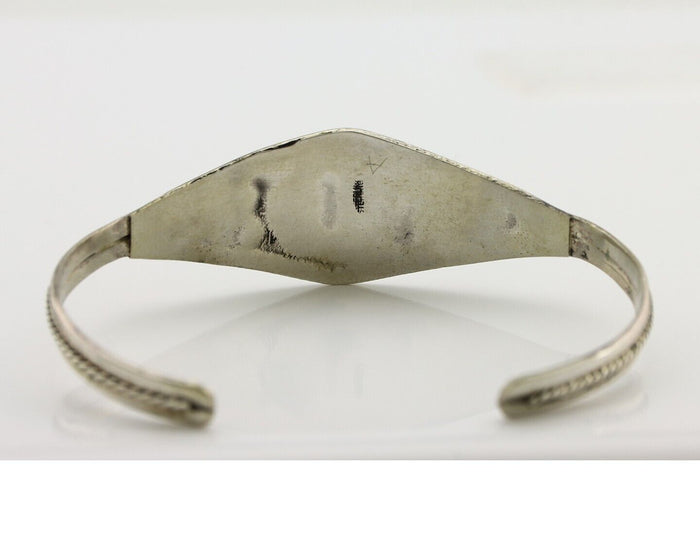Navajo Bracelet 925 Silver Kingman Turquoise Native American Artist C.80's