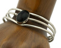 Navajo Bracelet .925 Silver Natural Black Onyx Artist Native American C.90's