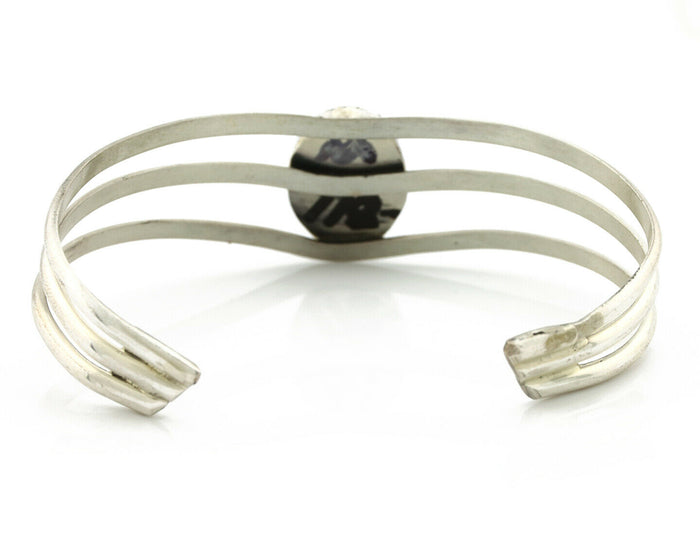 Navajo Bracelet .925 Silver Natural Black Onyx Artist Native American C.90's