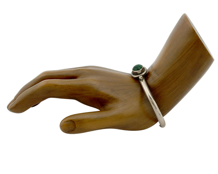 Navajo Bracelet .925 Silver Natural Malachite Native American C.90's