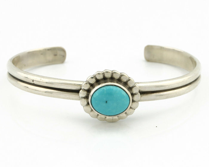 Navajo Bracelet .925 Silver Sleeping Beauty Turquoise Native American C.90's