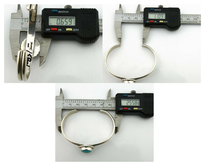 Navajo Bracelet .925 Silver Sleeping Beauty Turquoise Native American C.90's