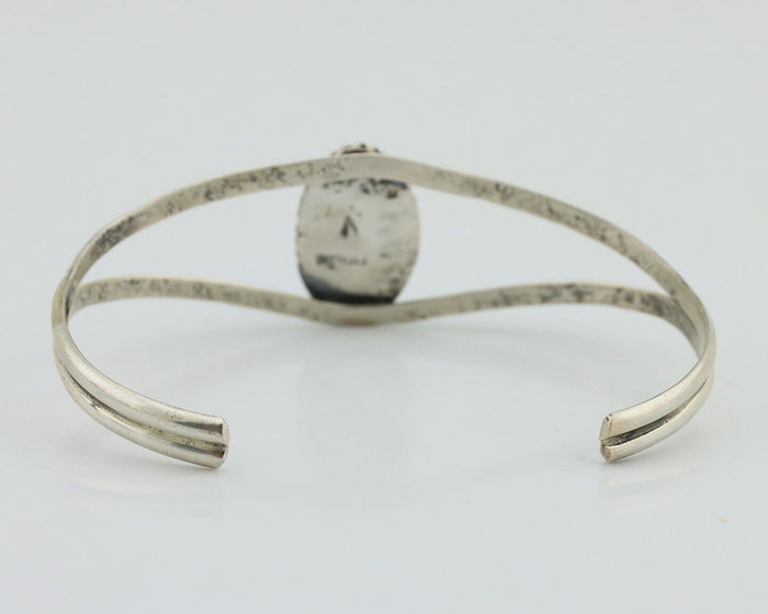 Navajo Bracelet 925 Silver Sleeping Beauty Turquoise Signed Robert Vandover C80s