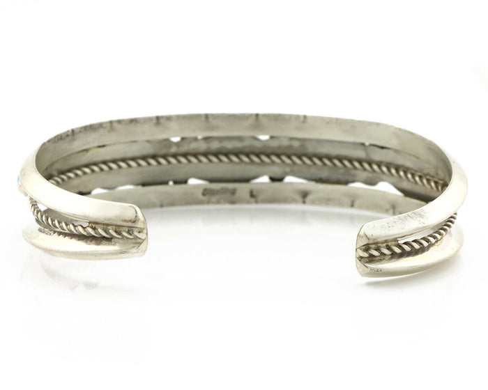 Navajo Bracelet .925 Silver Turquoise & Coral Artist Larry Moses Begay C.90's
