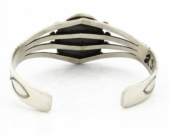 Navajo Bracelet 925 SOLID Silver Natural Jasper Artist William Denetdale C80s