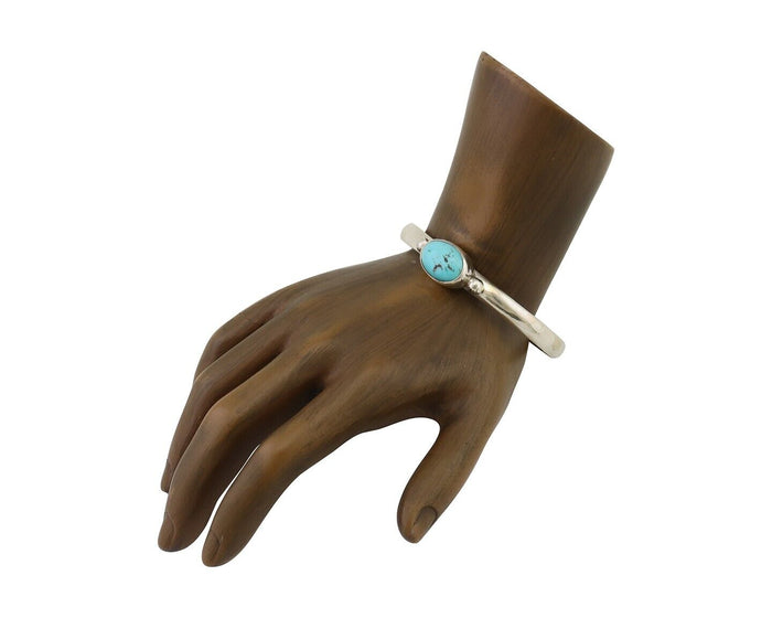 Navajo Cuff Bracelet 925 Silver Natural Blue Turquoise Native American C.80's