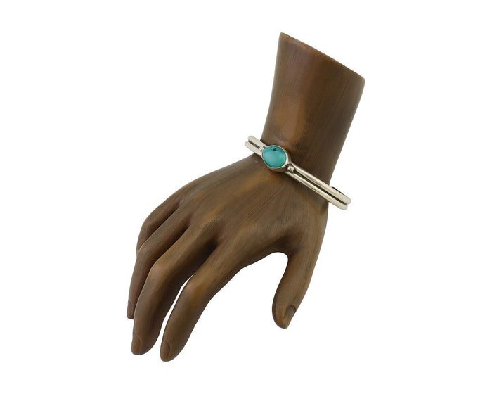 Navajo Cuff Bracelet 925 Silver Natural Blue Turquoise Native American C.80's